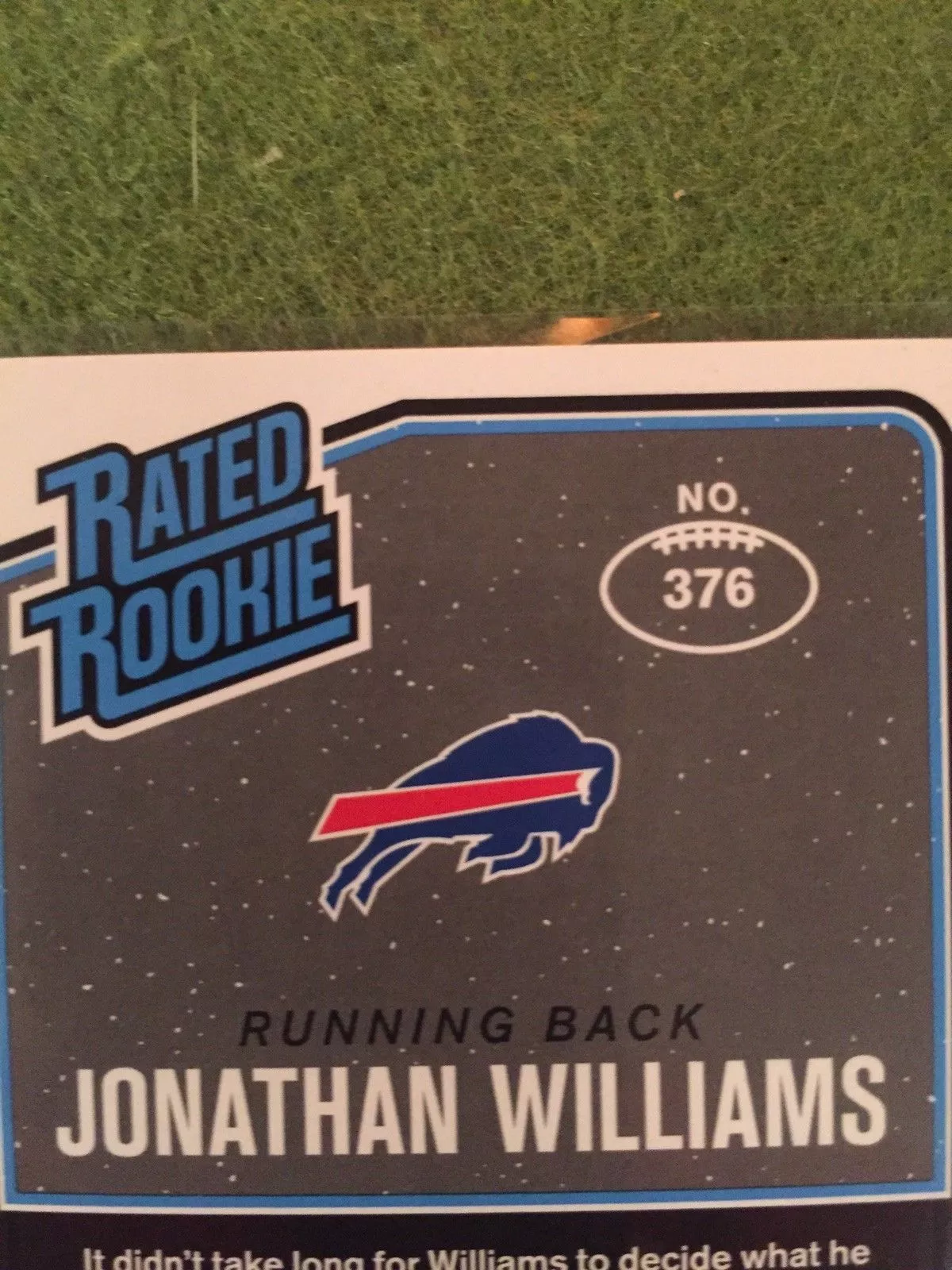 JONATHAN WILLIAMS ROOKIE PRESS PROOF RC BLACK CARD /10 SSP NFL Football RC Bills