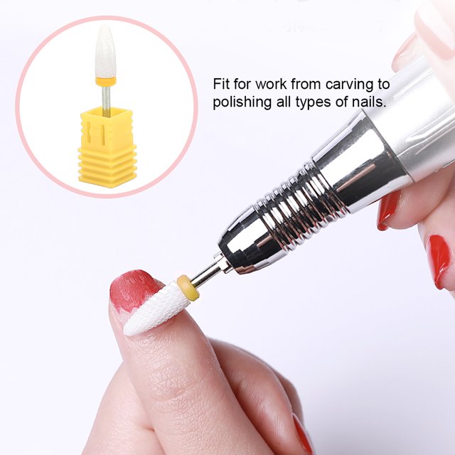 Broca para uñas con Cabeza de Maíz, Rebaba de Cerámica Portátil Liviana para Tallar, Pulir y Limpiar Orificios, Accesorios para Herramientas de Manicura para