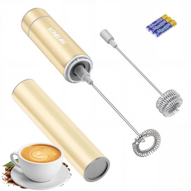 Espumador Eléctrico de Mano Acero Inoxidable 304 para Capuchino con Baterías Incluidas