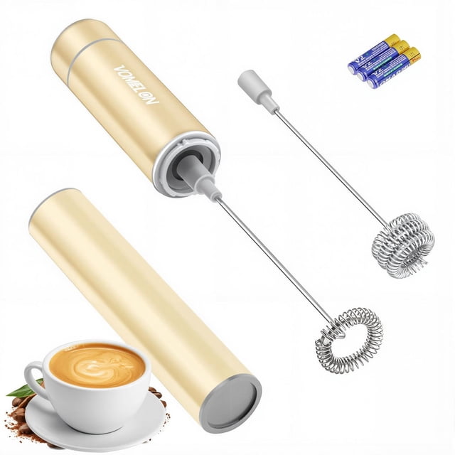 Espumador Eléctrico de Mano Acero Inoxidable 304 para Capuchino con Baterías Incluidas
