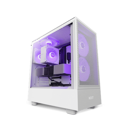 NZXT - H5 Flow RGB ATX Mid-Tower Case with RGB Fans - White