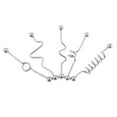 thumbnail image 2 of EHJRE 5 Pcs 14G Earring Piercings Twisted Industrial Barbell Earring, 2 of 8