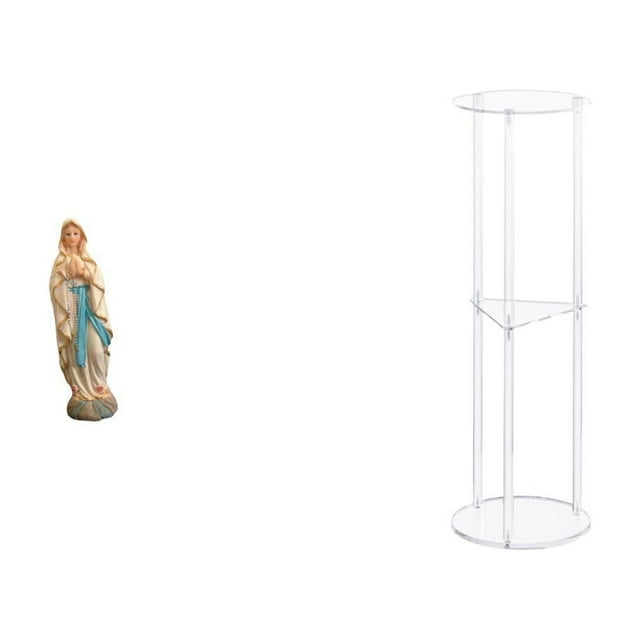 Estatua de Lutero,Colección religiosa de estatuas de la Virgen María,Figura de resina y la Dama de Lutero,Mesa auxiliar redonda,Mesa auxiliar redonda de acrílico transparente de 3 niveles