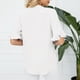 thumbnail image 4 of Camiseta con cuello en V para mujer, mangas con volantes, ajuste holgado, color puro, informal, Top de verano para uso diario, blanco XXL, 4 of 6