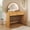 Natural + MDF + Rubber Wood + Tempered Glass + Rubberwood, variant on 39" Vanity Table w/ Touch Screen Mirror, Drawer, Lighted Dressing Table,Natural