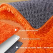 indoor outdoor rugs 4x6ft Area Rugs for Living Room, Large Fluffy Black Rugs for Bedroom, Soft Carpet Shag Kids Room Rug, Non-Slip Stickers Rugs Indoor Orange