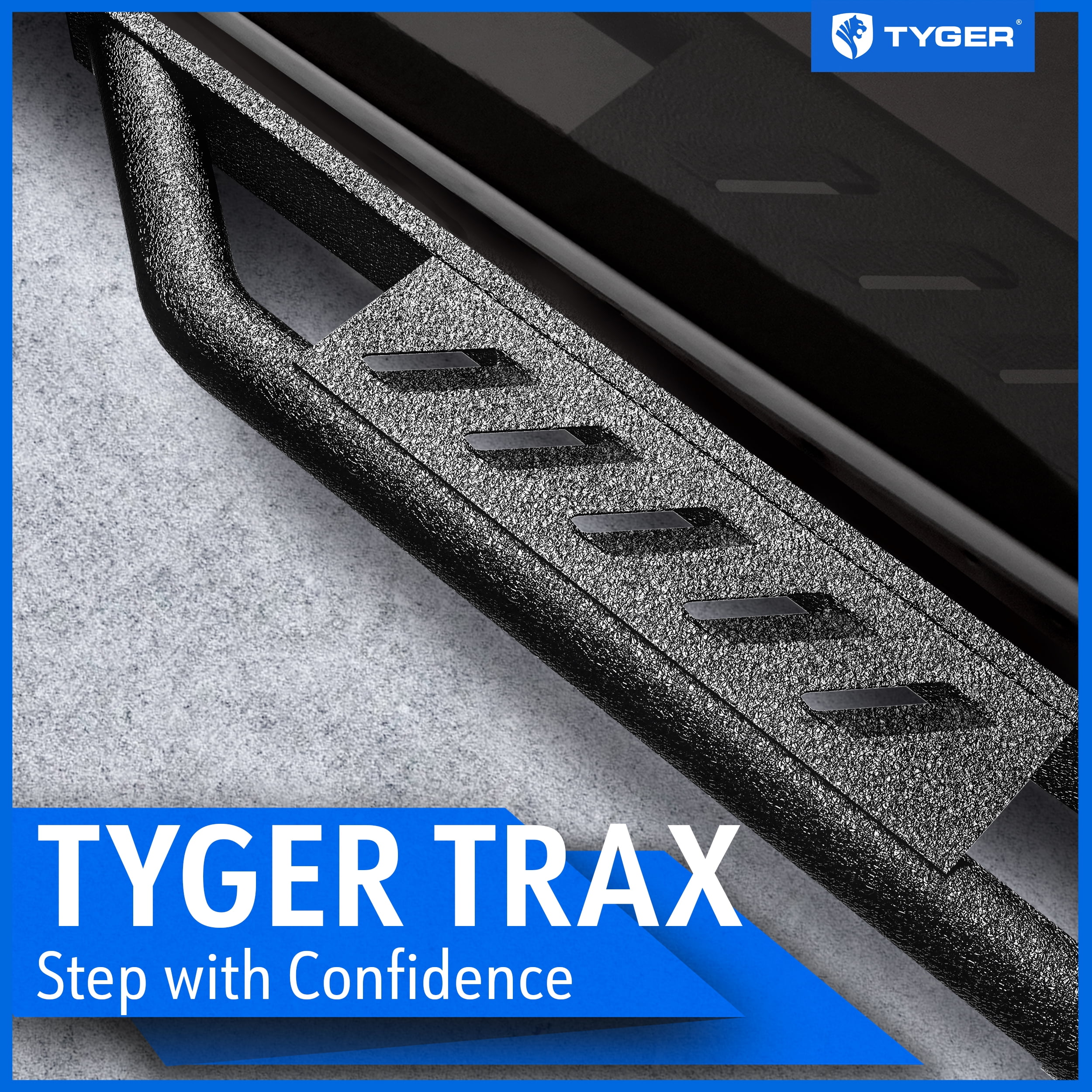 Tyger Auto Trax Side Steps Compatible with 2024-2026 Toyota Tacoma | XtraCab | TG-TX7T28228 | Textured Black Rail Running Board