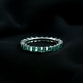 thumbnail image 4 of Rosec Jewels Lab Created Emerald Full Eternity Band Ring for Women - AAAA Quality, 925 Sterling Silver, US 3.00, 4 of 7