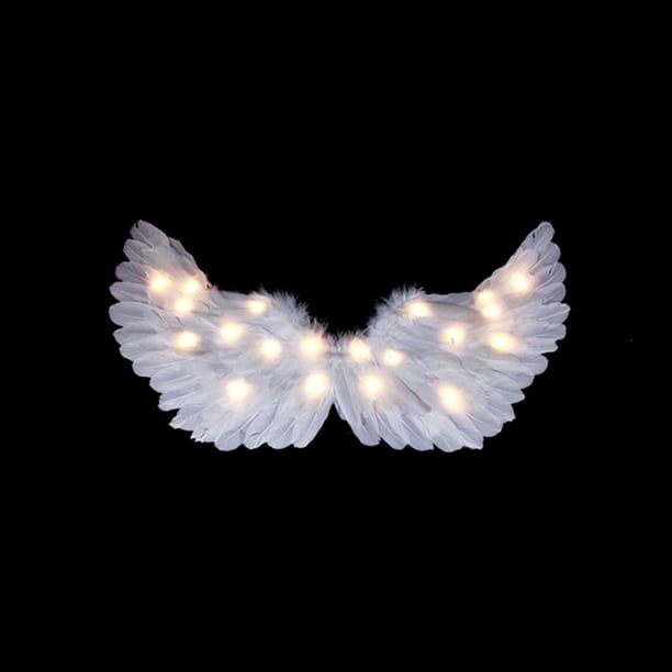 Alas de ángel, alas de ángel iluminadas con luces LED, disfraz de niños para Nochebuena, fiesta