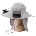 thumbnail image 1 of Sombrero De Pesca, Sombrero De Ventilador Solar Recargable Gris Claro De 3 Velocidades Para Pesca En Bicicleta, 1 of 7