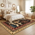 thumbnail image 6 of MJIAexp 6'x9' Area Rug Washable Living Room Rug, Vintage Western Bear Deer Decor Indoor Carpet Rugs, Non Slip Soft Low Pile Area Carpet for Living Room Bedroom Festive Decor, 6 of 6