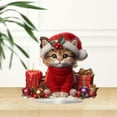 thumbnail image 5 of Christmas Cat 2D Desktop Decoration - Cute Cat-Shaped Office & Home Tabletop Ornament, Festive Christmas Decor for Desk, Shelf, Mantel, Cute Holiday Figurine Gift for Cat Lovers, 7.8in, Red, 5 of 5