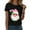 Black, variant on Retro Cheerful Santa Tshirt Women Santa Merry Christmas Shirt Vintage Santa Claus Graphic Tee Short Sleeve Xmas Tops (Orange, S)