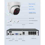 Reolink 4K PoE 8-Channel NVR System, 4 Wired Turret Cameras, 2TB HDD, Smart Detection, RLK8-800D4