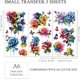 thumbnail image 2 of Juego de 3 pegatinas autoadhesivas de rosas de acuarela para manualidades y muebles, de 15 x 30 cm., 2 of 6