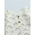thumbnail image 5 of Qiylii Baby Rainbow Romper, Long Sleeve Buttoned Crotch Bodysuit,1-3T, 5 of 8