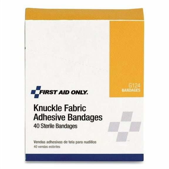 First Aid Only Knuckle Bandage, Fabric, 3-1/2 in. L, PK40 G124