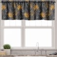 thumbnail image 3 of Ambesonne Floral Valance & Curtain, Minimalist Tropical Leaves, 55"x36", Marigold and Dark Grey, 3 of 7