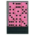 thumbnail image 3 of 1 Dozen Pink Dice - 16 mm Pink Dice with BLACK Pips (dots) stored in an Organza Bag, 3 of 3