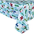 thumbnail image 2 of Newbridge Blue Snowman Fun and Evergreen Christmas 60 x 84 inch Rectangle Fabric Dining Tablecloth, 2 of 8
