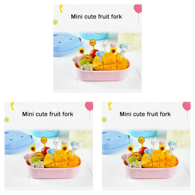 Billuyoard 10 Uds fruta tenedor dibujos animados niños palillo Animal plástico decoración caja de almuerzo accesorio Type1 Billuyoard CBP141533