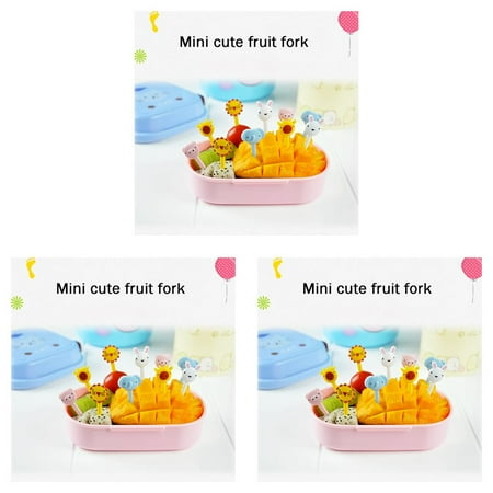 

Kironypik Pack of 10 Children Fruit Fork Reusable Hand Held Cake Preschool Forks Vegetable Portable Colorful School Decorative 3PCS