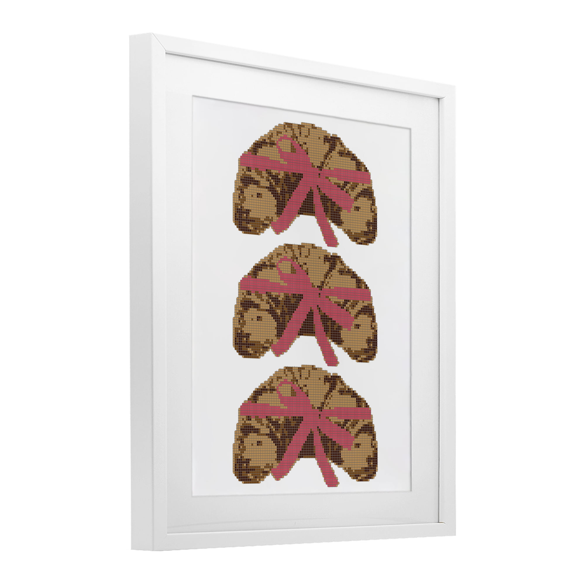 Stupell Industries Trio of Ribbon Croissants White Framed Print Under Glass, design by Lil' Rue