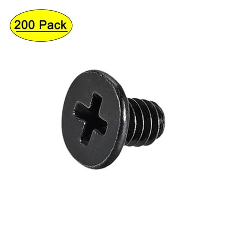 

Uxcell M2x3mm Black Phillips Screw Fastener 3.8mm Dia Screw Head 200 Pack