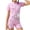 Pink, variant on ZQUUVOU Girls Short Sleeve Rash Guard Cute Print Zipper Front Boyleg One Piece Swimsuit Athletic Surfing Swimwear Pink