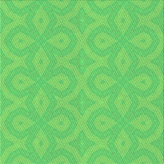 Ahgly Company Machine Washable Indoor Square Transitional Neon Green Area Rugs, 7' Square