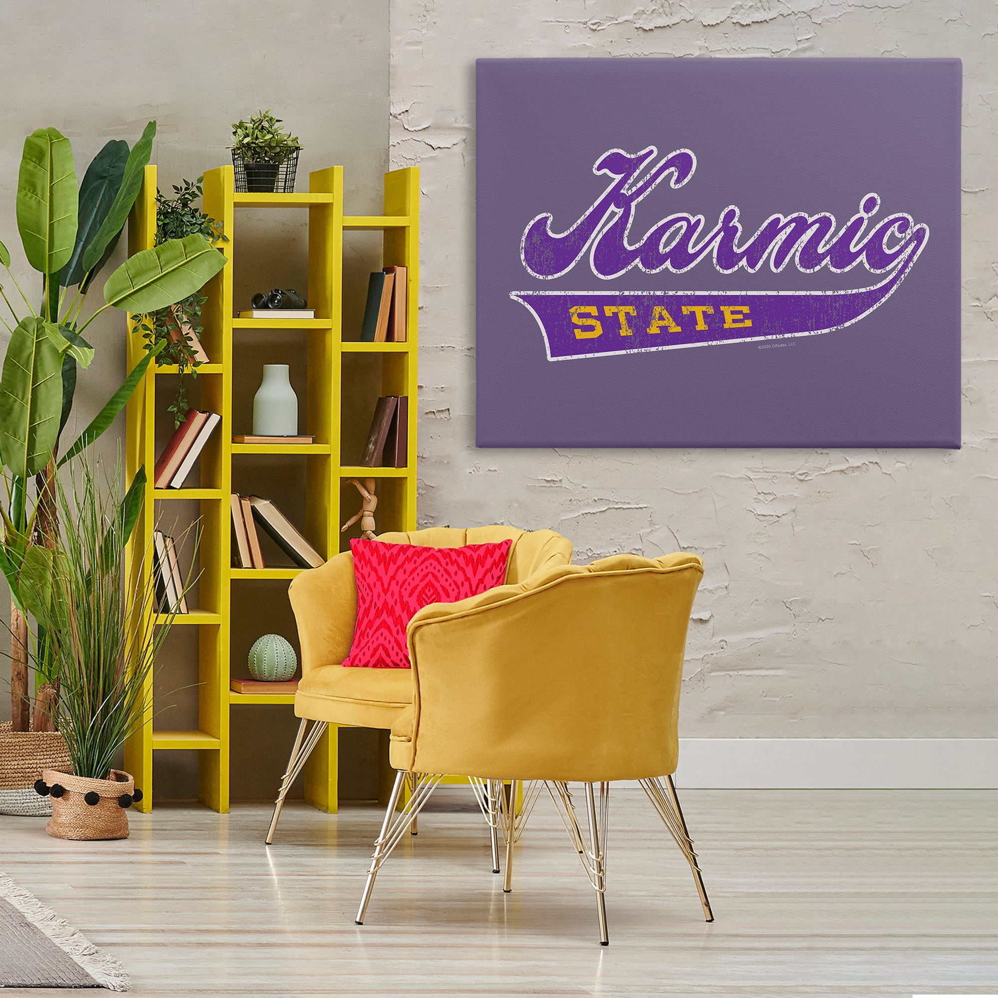 Stupell Industries Karmic State Varsity Text & Numbers Painting Wrapped Canvas Art Print Wall Art, 48 x 36