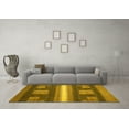 thumbnail image 3 of Ahgly Company Machine Washable Indoor Rectangle Abstract Yellow Modern Area Rugs, 8' x 10', 3 of 4