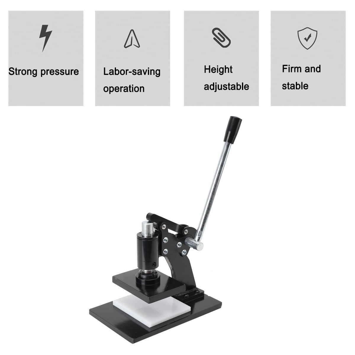 NICCOO Leather Cutting Machine, 14*10cm/5.5*3.9in Embossing Plate Manual Die Cutter, Pressure Stroke Leather Embossing Machine, Dual Guide Shafts Die Cut Machine for Various of Materials
