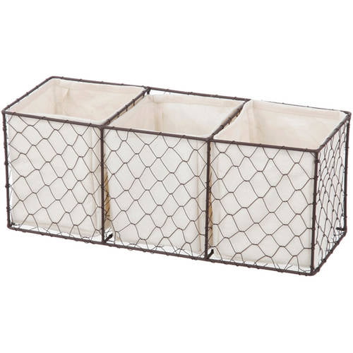 Dibor Assorted Set of 2 Handwoven Copper Finish Chicken Wire Storage Baskets 