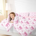 thumbnail image 4 of Erosebridal Pink Bowknot Ribbon Kids 7pcs Bedding Comforter Set,Dreamy Princess Style Queen Bedding Sets For Bowtie Girls,Pink Reversible, 4 of 7