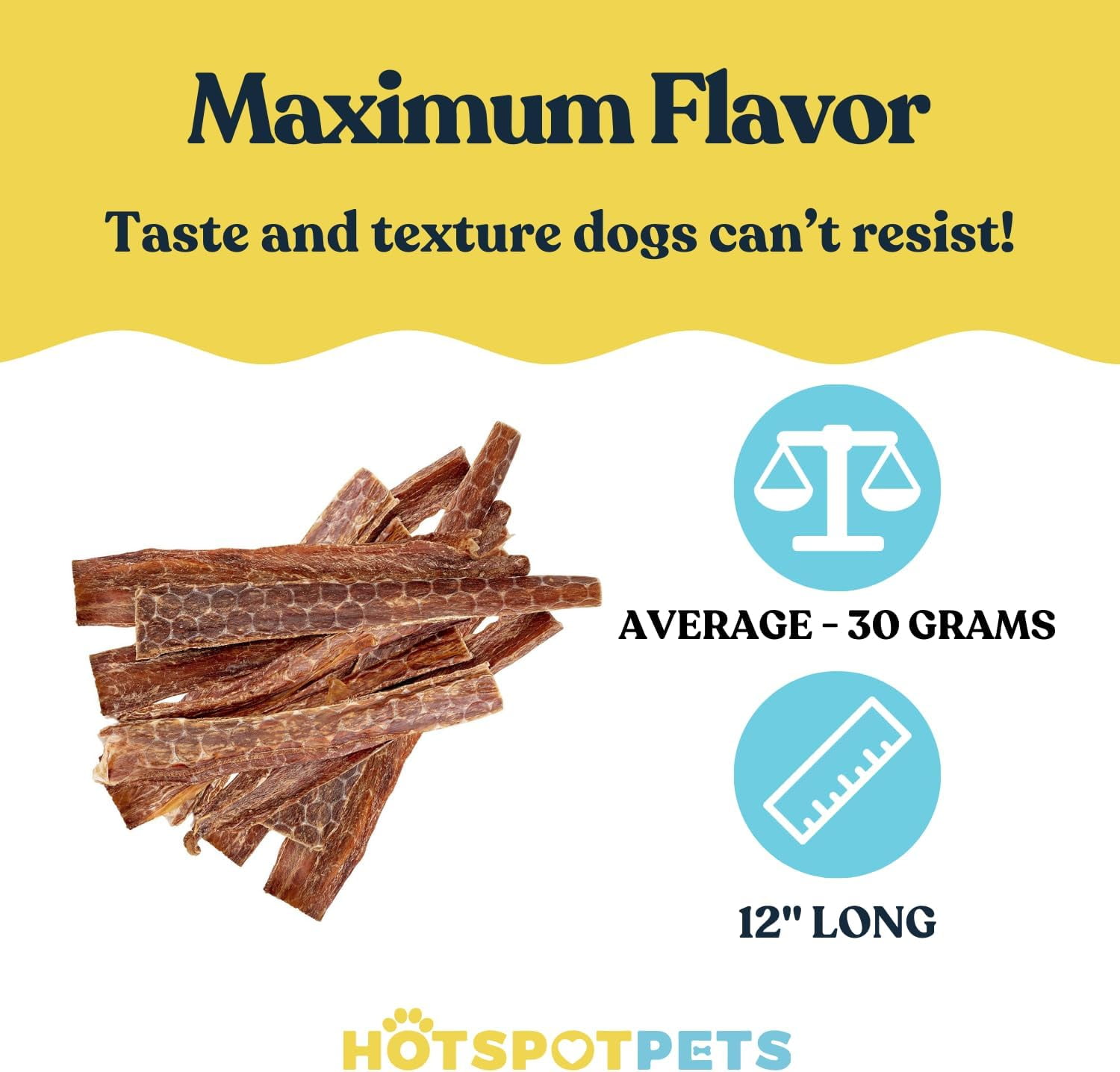 Grass Fed Esophagus Dog Treats 1 Pound (12 Inches) - Hormone & Antibiotic Free All Natural Dog Treats - Dog Chews Rich in Glucosamine & Chondroitin for Joint Health