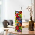 thumbnail image 6 of Autism Awareness Colorful Puzzle Piece Cup with Straw 20Oz Tumbler with Lid and Straw Cute, 6 of 6
