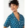 thumbnail image 3 of Joyspun Women's Woven Notch Collar Pajama Top, Sizes S to 3X, 3 of 6