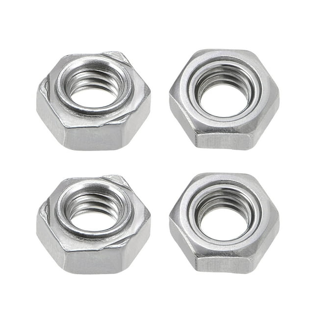 Unique Bargains Hex Weld Nuts,5/16-18 Carbon Steel with 3 Projections Machine Screw Gray 4 pcs