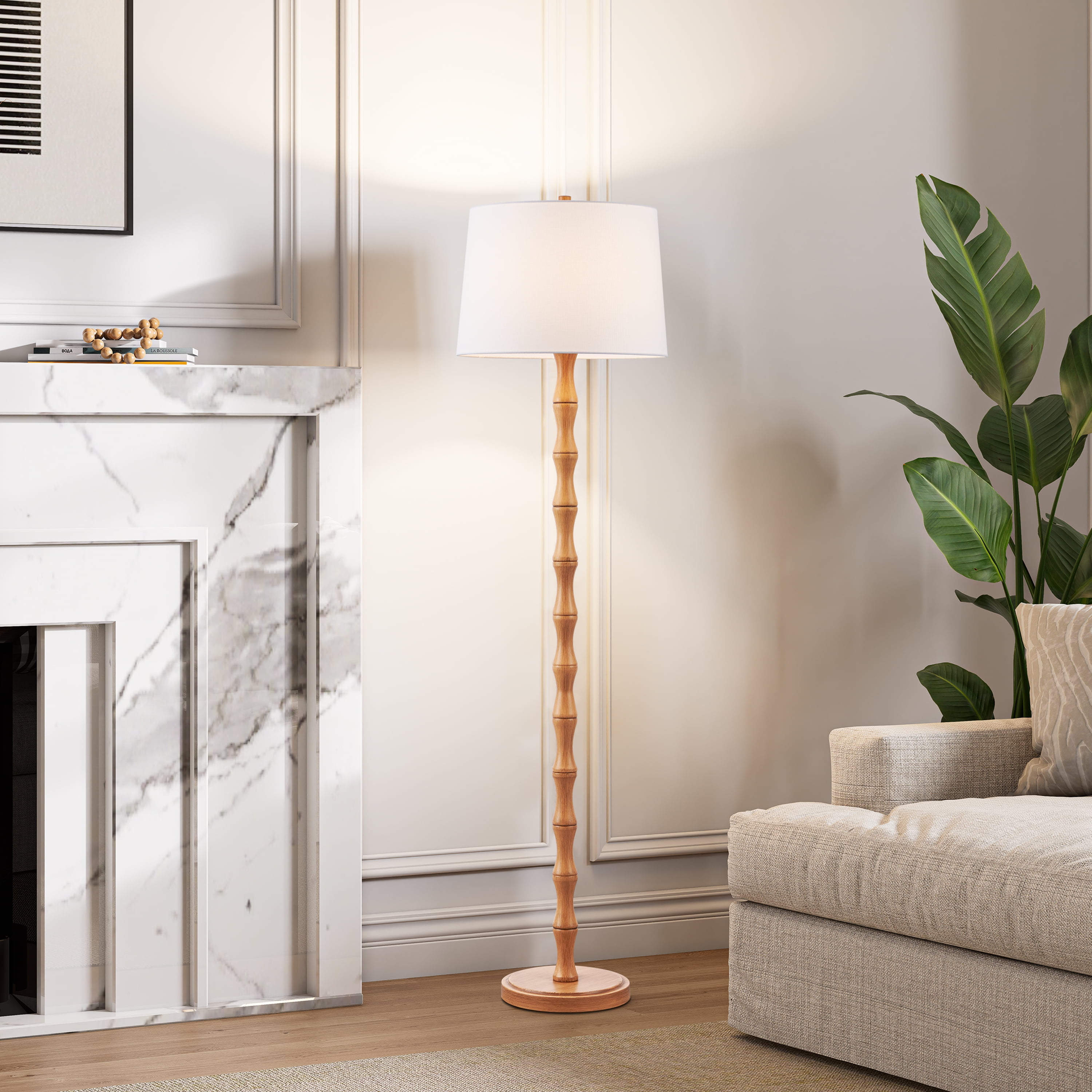 KAWOTI Rustic Floor Lamp 61" Metal Farmhouse Standing Floor Lamp for Living Room, Bedroom