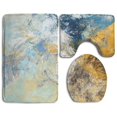 thumbnail image 1 of ABPHQTO Textura de pintura dinámica de color amarillo hermoso abstracto Juego de alfombras de baño de 3 piezas Alfombra de baño Alfombra de contorno y tapa de inodoro ABPHQTO Cont-CHAPPLE-33748, 1 of 2