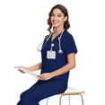 thumbnail image 4 of Niaahinn Women's Scrubs Set - V-Neck Top & Drawstring Jogger Scrub Pant for Nursing Uniforms, 9 colors, 4 of 7