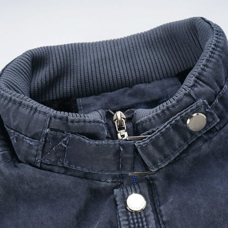 

LEEy-world Winter Jackets for Men Men s Winter Cargo Work Jacket Lined Thicken Jacket with Removable Hood Light Blue XXL