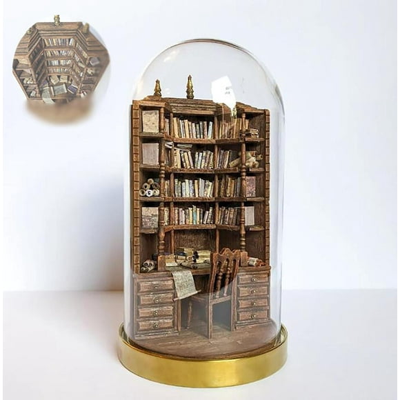 The Bay Library,miniature Gothic Bookshelf, Portable And Stylish Bookshelf For Organized And Chic Storage, Creative Miniature Library Decorations, Gif