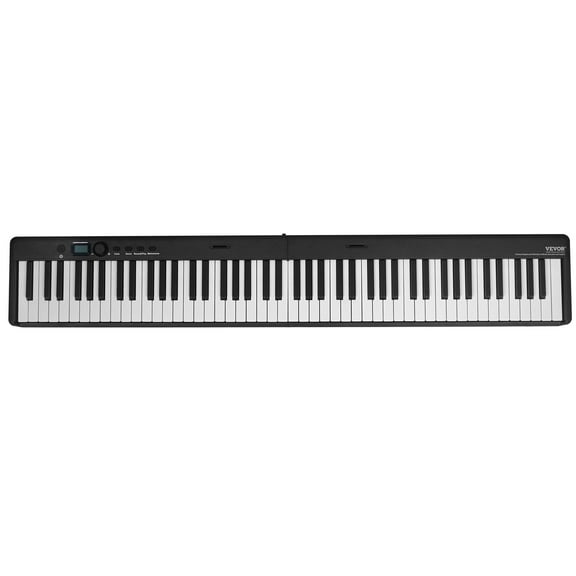 Black 88 Key Folding Digital Piano - Lightweight Portable Keyboard with Bluetooth MIDI Connectivity