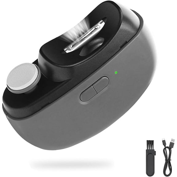 Electric Toenail Clippers for Seniors, Rechargeable Nail Trimmer with LED Light, Automatic Nail Cutter & File with Nail Dust Collector, Safe Grooming Kit for Thick Toenails & Fingernails, Black
