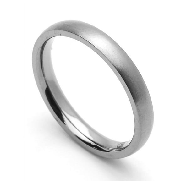 Women's 3MM Comfort Fit Stainless Steel Wedding Band Satin Finished Classic Domed Ring (Size 5 to 12)