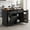 Black+Wood, variant on 4 EVER WINNER Rolling Kitchen Island with Trash Can Storage, Mobile Kitchen Island on Wheels, Kitchen Cart with Spice Rack, Towel Rack & Adjustable Shelves, Kitchen Storage Cart on Wheels, White
