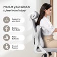 thumbnail image 6 of Florich 3 PCS Seat Cushion for Car Seat Lumbar Support Pillow Car Neck Headrest Pillows Ultrathick Memory Foam Seat Pads Pressure Relief Back Cushion for Office Chair, Gray, 6 of 10