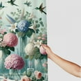 thumbnail image 3 of JEUXUS Durable and Washable Flowers White Floral Rose Hydrangea Bird Print Blue Contemporary Shower Curtain Multiple Sizes White, 3 of 6